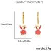 imageDainty Red Rabbit Small Hoop Earrings for Women GoldToned Cute Crystal Bunny Animal Charms Lever Back Dangle Drop Huggie Hoops Delicate Easter Holiday JewelryGolden