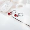 imageDainty Red Rabbit Small Hoop Earrings for Women GoldToned Cute Crystal Bunny Animal Charms Lever Back Dangle Drop Huggie Hoops Delicate Easter Holiday JewelrySilvery
