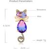 imageDainty Rhinestone Cat Animal Brooch Pin for Women Girls Gold Plated Austrian Crystal with Gradient Color Cute Kitten Brooches Lapel Pins Fashion Birthday Christmas Festival Jewelry Gift for DaughterPurple Blue
