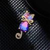 imageDainty Rhinestone Cat Animal Brooch Pin for Women Girls Gold Plated Austrian Crystal with Gradient Color Cute Kitten Brooches Lapel Pins Fashion Birthday Christmas Festival Jewelry Gift for DaughterPurple Blue