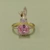 imageDtja CZ Rabbit Animal Statement Ring for Women Gold Plated Adjustable Pink Rhinestone Crystal Pet Open Band Finger Rings Comfort Fit Fashion Cute Birthday Holiday Christmas Jewelry Gift Size 810