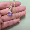 imageDtja Crystal Bunny Rabbit Pendant Necklace for Women Girls 18k Gold Plated Cubic Zirconia Animal Pet Birthstone Link Chain Adjustable Fashion Cute Easter Birthday Jewelry Gift Daughter 18 inchAmethyst