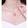 imageDtja Pink Bunny Rabbit Pendant Necklace for Women 18k Gold Plated Cubic Zirconia Animal Pet Birthstone Box Chain Adjustable Fashion Cute Easter Birthday Jewelry Gift for Daughter 18 inch
