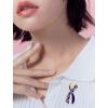 imageEnamel Paw Ribbon Brooch for Women Girls Small Cute Dog Cat Print Paw Crawler Climber Silk Breast Cancer Awareness Brooches Lapel Pins Unique Hypoallergenic Dress Accessories Jewelry SouvenirGold Blue