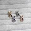 imageEnamel Paw Ribbon Brooch for Women Girls Small Cute Dog Cat Print Paw Crawler Climber Silk Breast Cancer Awareness Brooches Lapel Pins Unique Hypoallergenic Dress Accessories Jewelry SouvenirGold Blue