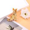 imageFunky Cat Animal Brooch Pin for Women Unisex Gold Tone Fashion Crystal Choker Kitten Brooches Lapel Pins Cute Dress Accessories Birthday Holiday Jewelry GiftWhite
