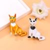 imageFunky Cat Animal Brooch Pin for Women Unisex Gold Tone Fashion Crystal Choker Kitten Brooches Lapel Pins Cute Dress Accessories Birthday Holiday Jewelry GiftWhite