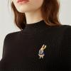 imageRhinestone Bow Rabbit Brooch Pin for Women Girls Men Gold Plated Fashion Cute Crystal Bow Enamel Cartoon Bunny Gentleman Brooches Lapel Pins Lucky Decor Dress Accessories Easter Holiday Jewelry Gift