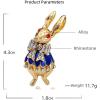 imageRhinestone Bow Rabbit Brooch Pin for Women Girls Men Gold Plated Fashion Cute Crystal Bow Enamel Cartoon Bunny Gentleman Brooches Lapel Pins Lucky Decor Dress Accessories Easter Holiday Jewelry Gift