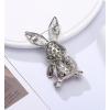 imageRhinestone Moving Rabbit Brooch Pin for Women Girls Fashion Crystal Enamel Love Heart Back Bunny Animal Pet Brooches Lapel Pins Dainty Cute Easter Valentine Honors Day Jewelry Gift SouvenirBlue CZ