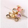imageRhinestone Rabbit Carrying Love Heart Brooch Pin for Women Girls Teens Gold Plated Cute Crystal Cartoon Bunny Bike Brooches Lapel Pins Dainty Dress Accessories Easter Holiday Valentine Jewelry Gift Daughter Wife PetLover