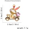 imageRhinestone Rabbit Carrying Love Heart Brooch Pin for Women Girls Teens Gold Plated Cute Crystal Cartoon Bunny Bike Brooches Lapel Pins Dainty Dress Accessories Easter Holiday Valentine Jewelry Gift Daughter Wife PetLover