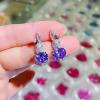 imageRhinestone Rabbit Stud Earrings for Women Girls Hypoallergenic Cute Crystal Birthstone Bunny Animal Pet Cartilage Post Dainty Birthday Easter Holiday Jewelry Gifts for Daughter NieceSilver with Amethyst