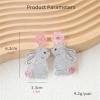 imageShiny Acrylic Rabbit Animal Dangle Earrings for Women Cute Sequins Pink Flower Harajuku Bunny Pet Easter Statement Drop Stud Earrings Lightweight Holiday Homecoming Party Jewelry