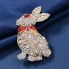 imageShiny Rhinestone Rabbit Brooch Pin for Women Gold Plated Fashion Crystal Bunny Animal Brooches Lapel Pins Dainty Graduation Honors Easter Jewelry for Daughter Teacher StudentsClear