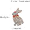 imageShiny Rhinestone Rabbit Brooch Pin for Women Gold Plated Fashion Crystal Bunny Animal Brooches Lapel Pins Dainty Graduation Honors Easter Jewelry for Daughter Teacher StudentsClear