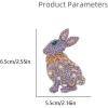 imageShiny Rhinestone Rabbit Brooch Pin for Women Gold Plated Fashion Crystal Bunny Animal Brooches Lapel Pins Dainty Graduation Honors Easter Jewelry for Daughter Teacher StudentsAmethyst