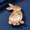 imageShiny Rhinestone Rabbit Brooch Pin for Women Gold Plated Fashion Crystal Bunny Animal Brooches Lapel Pins Dainty Graduation Honors Easter Jewelry for Daughter Teacher StudentsAmethyst