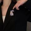 imageShiny Rhinestone Rabbit Brooch Pin for Women Gold Plated Fashion Crystal Bunny Animal Brooches Lapel Pins Dainty Graduation Honors Easter Jewelry for Daughter Teacher StudentsAmethyst