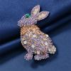 imageShiny Rhinestone Rabbit Brooch Pin for Women Gold Plated Fashion Crystal Bunny Animal Brooches Lapel Pins Dainty Graduation Honors Easter Jewelry for Daughter Teacher StudentsAmethyst