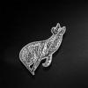 imageSitting Cat Brooch Pin for Women Girls Fashion Cute Textured Abstract Kitten Animal Brooches Lapel Pins Unisex Christmas Holiday Festival Hat Bag Suit Dress Accessories Jewelry Gift for PetloverSilver