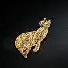 imageSitting Cat Brooch Pin for Women Girls Fashion Cute Textured Abstract Kitten Animal Brooches Lapel Pins Unisex Christmas Holiday Festival Hat Bag Suit Dress Accessories Jewelry Gift for PetloverGold