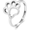 imageCat Dog 925 Sterling Silver Ring for Women Best Friend Engraved Statement Cute Hearted Animal Pawprint Band Finger Rings Comfort Fit Fashion Dainty Birthday Christmas Jewelry Gift for PetLover Size 8