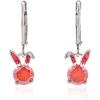 imageDainty Red Rabbit Small Hoop Earrings for Women GoldToned Cute Crystal Bunny Animal Charms Lever Back Dangle Drop Huggie Hoops Delicate Easter Holiday JewelrySilvery