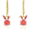 imageDainty Red Rabbit Small Hoop Earrings for Women GoldToned Cute Crystal Bunny Animal Charms Lever Back Dangle Drop Huggie Hoops Delicate Easter Holiday JewelryGolden