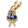 imageRhinestone Bow Rabbit Brooch Pin for Women Girls Men Gold Plated Fashion Cute Crystal Bow Enamel Cartoon Bunny Gentleman Brooches Lapel Pins Lucky Decor Dress Accessories Easter Holiday Jewelry Gift
