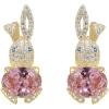 imageRhinestone Rabbit Stud Earrings for Women Girls Hypoallergenic Cute Crystal Birthstone Bunny Animal Pet Cartilage Post Dainty Birthday Easter Holiday Jewelry Gifts for Daughter NieceYellow with Pink CZ