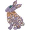 imageShiny Rhinestone Rabbit Brooch Pin for Women Gold Plated Fashion Crystal Bunny Animal Brooches Lapel Pins Dainty Graduation Honors Easter Jewelry for Daughter Teacher StudentsAmethyst