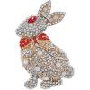 imageShiny Rhinestone Rabbit Brooch Pin for Women Gold Plated Fashion Crystal Bunny Animal Brooches Lapel Pins Dainty Graduation Honors Easter Jewelry for Daughter Teacher StudentsClear