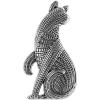 imageSitting Cat Brooch Pin for Women Girls Fashion Cute Textured Abstract Kitten Animal Brooches Lapel Pins Unisex Christmas Holiday Festival Hat Bag Suit Dress Accessories Jewelry Gift for PetloverSilver