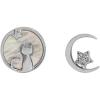 imageTiny Moon Star Cat Stud Earrings for Women Girls 925 Sterling Silver Hypoallergenic Asymmetrical Shell Pearl Crescent Moon Crystal Animal Pet Studs Cartilage Dainty Cute Birthday Jewelry Gifts for DaughterSilver