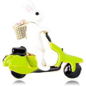 imageBiker Bunny Rabbit Brooch Pin for Women Girls Unisex Gold Plated Fashion Enamel Easter Eggs Animal Pet Brooches Lapel Pins Dainty Cute Holiday Festival Party Jewelry Gift for Daughter Teens