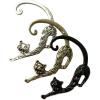 image3 PCS Cat Studs Ear Cuff Earrings Set for Women Girls Silver Gold Black Vintage Punk Animal Tail Post Pin Clip on Earring Personalized Nickel Free Jewelry for Small Left Ear