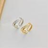 imageMinimalist Triple Lines 925 Sterling Silver Open Band Ring for Women Girls Statement Expandable Irregular Polished Wrap Adjustable Finger Rings Comfort Fit Simple Jewelry Gifts for Mom Sister Gold