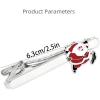 image25 Inch Christmas Tie Clip Tie Bar for Men Silvery Winter Holiday Xmas Santa Rhinestone Tree Necktie Shirts Tuxeto Formal Wear Brooch Dainty Festival Party Dress Accessories Jewelry Gift for HimRed White Claus