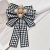 imageLayered Shell Pearl Bow PreTied Brooch for Women Girls Elegant Love Heart Gold Plated Black White Houndstooth Bowknot Tie Brooches Lapel Pins Corsage Collar Ceremony Holiday Dress Accessories