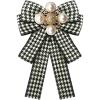 imageLayered Shell Pearl Bow PreTied Brooch for Women Girls Elegant Love Heart Gold Plated Black White Houndstooth Bowknot Tie Brooches Lapel Pins Corsage Collar Ceremony Holiday Dress Accessories