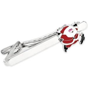 image25 Inch Christmas Tie Clip Tie Bar for Men Silvery Winter Holiday Xmas Santa Rhinestone Tree Necktie Shirts Tuxeto Formal Wear Brooch Dainty Festival Party Dress Accessories Jewelry Gift for HimRed White Claus