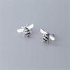 imageDainty CZ Bee Earrings Stud for Women Girls 925 Sterling Silver Tiny Cute Cubic Zirconia Bumble Honey Queen Bee Mini Insect Animal Tragus Post Pin Earring Hypoallergenic Piercing Ear Jewelry Gift