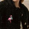 imageChristmas Flamingo Brooch Pin for Women Girls Fashion Enamel Pink Santa Animal Brooches Lapel Pins Cute Dress Accessories Holiday Xmas Party Jewelry Gift for Family