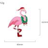 imageChristmas Flamingo Brooch Pin for Women Girls Fashion Enamel Pink Santa Animal Brooches Lapel Pins Cute Dress Accessories Holiday Xmas Party Jewelry Gift for Family
