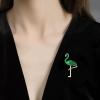 imageGreen Enamel Flamingo Brooch for Women Men GoldToned Fashion Bird Animal Brooches Pins Hat Bag Suit Tie Dress Accessories Jewelry for Christmas Festival Theme Party