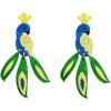 imageAcrylic Peacock Bird Dangle Earrings for Women Hypoallergenic Resin Blue Green Feather Animal Lightweight Charms Drop Dangling Stud Earring Cute Birthday Holiday Vacation Tropical Jewelry Gifts