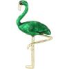 imageGreen Enamel Flamingo Brooch for Women Men GoldToned Fashion Bird Animal Brooches Pins Hat Bag Suit Tie Dress Accessories Jewelry for Christmas Festival Theme Party