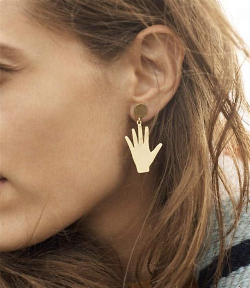 imageGold Hand Earrings Dangle Stud for Women Girls Copper Minimalist OK Fine Sign Language Vintage Drop Dangling Earring Hypoallergenic Unique Personalized Party Punk Jewelry BFF Gifts