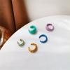imageAcrylic Ear Cuff Cartilage Small Hoop Earrings 5 Pcs Set for Women Girls Hypoallergenic Colorful Resin Minimalist Non Piercing Edge Wrap Retro Cute Y2K Jewelry Gift for Petite Girl